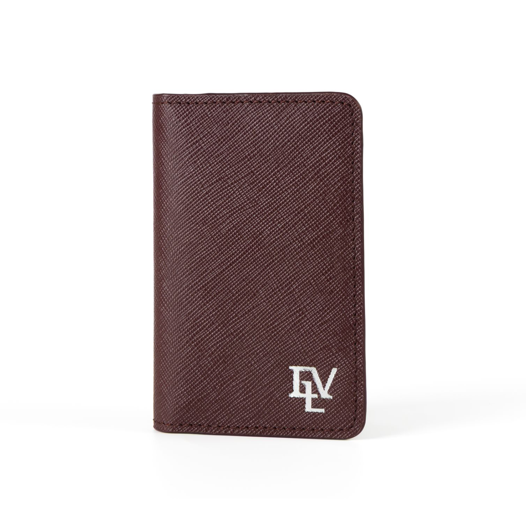 Saffiano Card Holder, Burgundy
