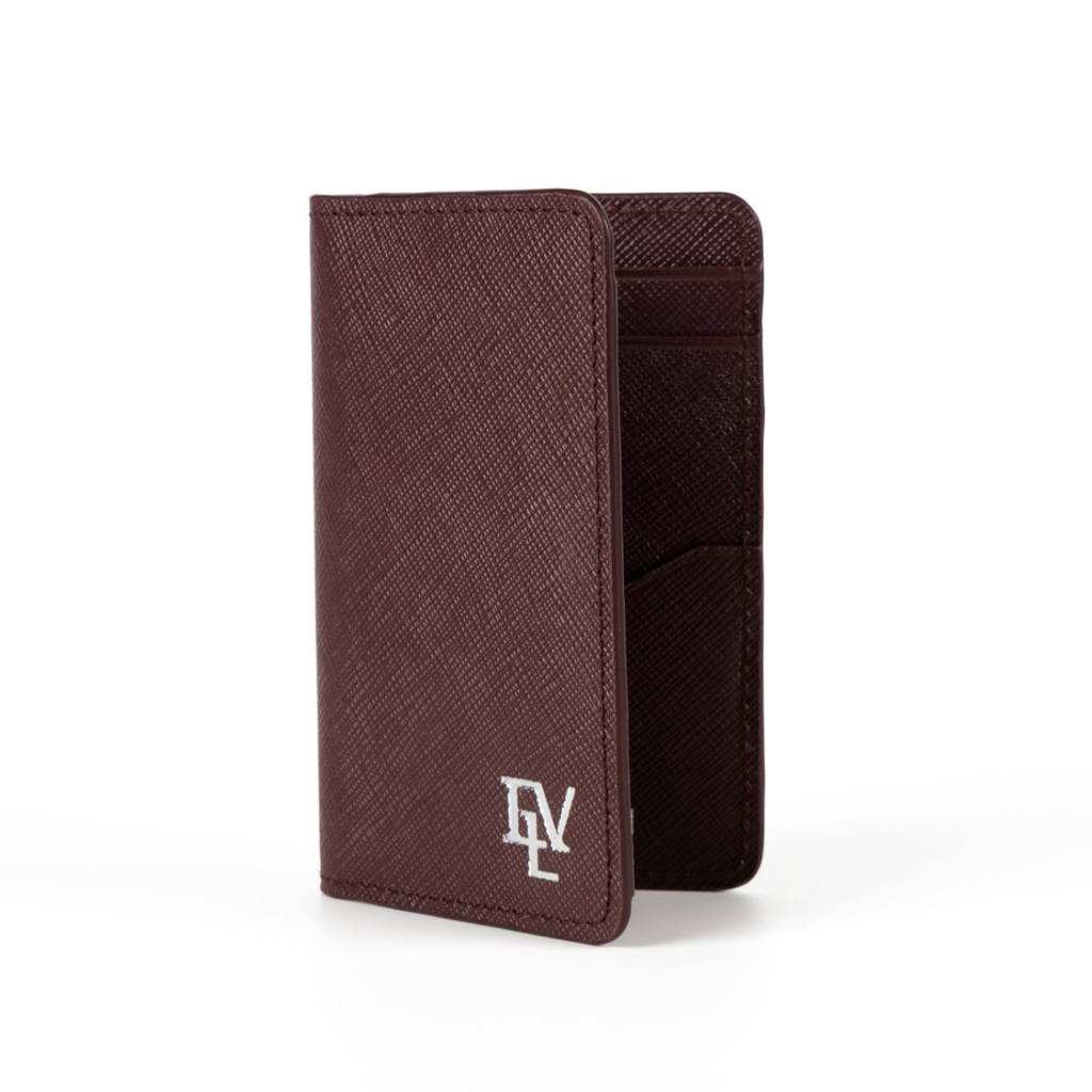Saffiano Card Holder, Burgundy