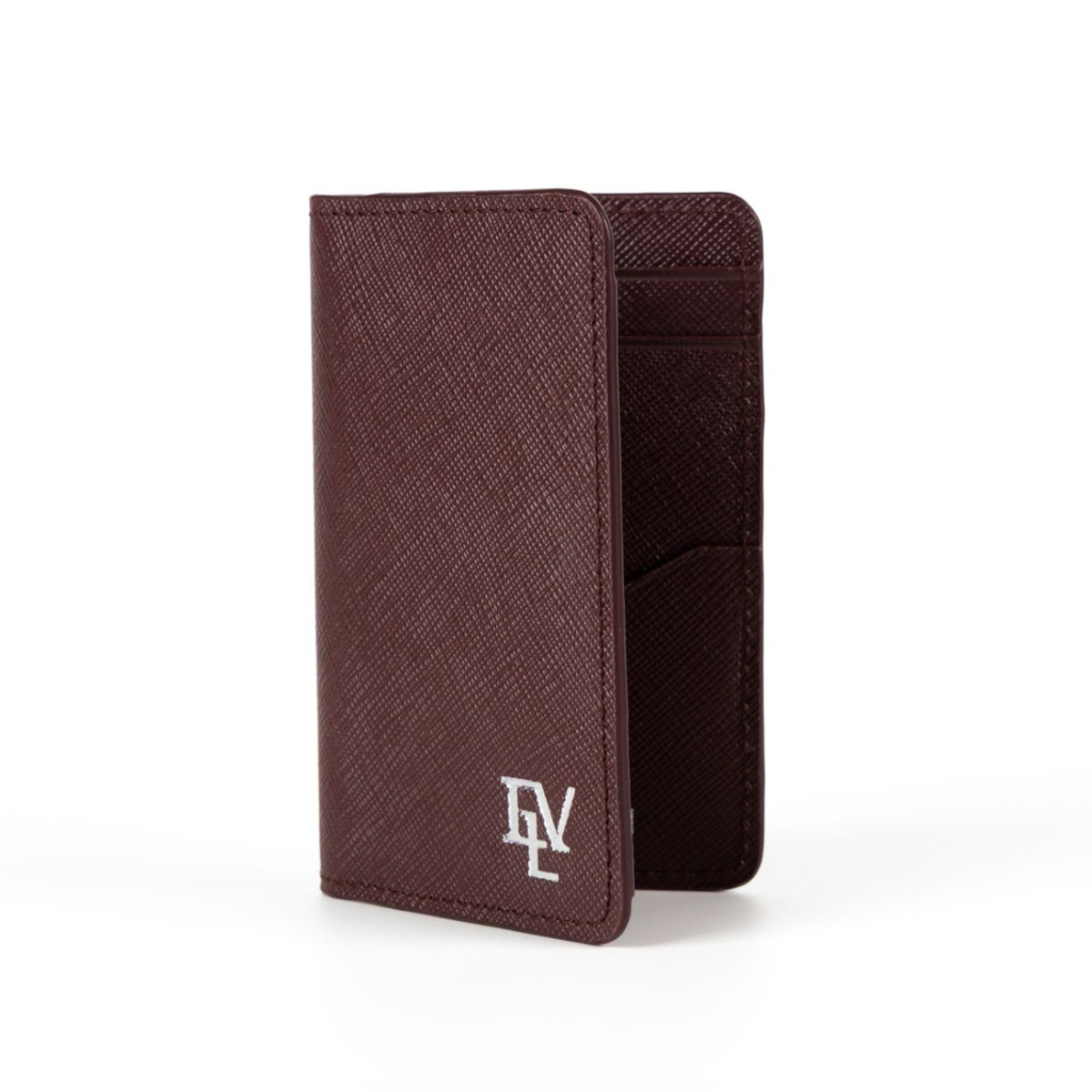 Saffiano Card Holder, Burgundy