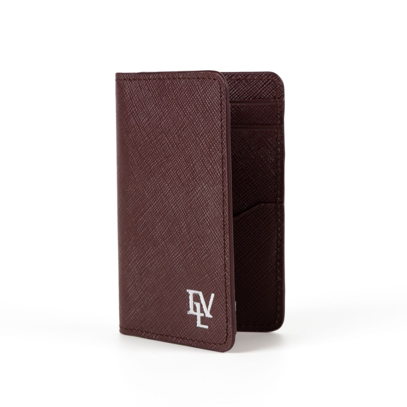 Saffiano Card Holder, Burgundy