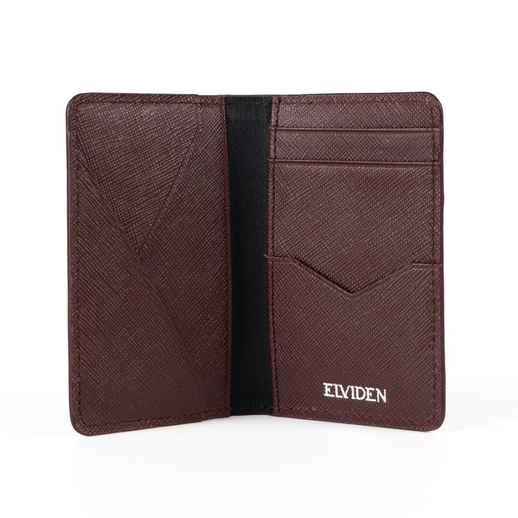 Saffiano Card Holder, Burgundy