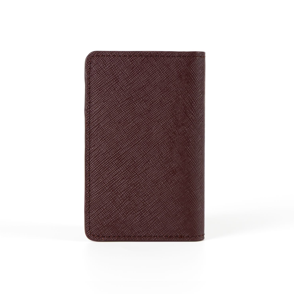 Saffiano Card Holder, Burgundy