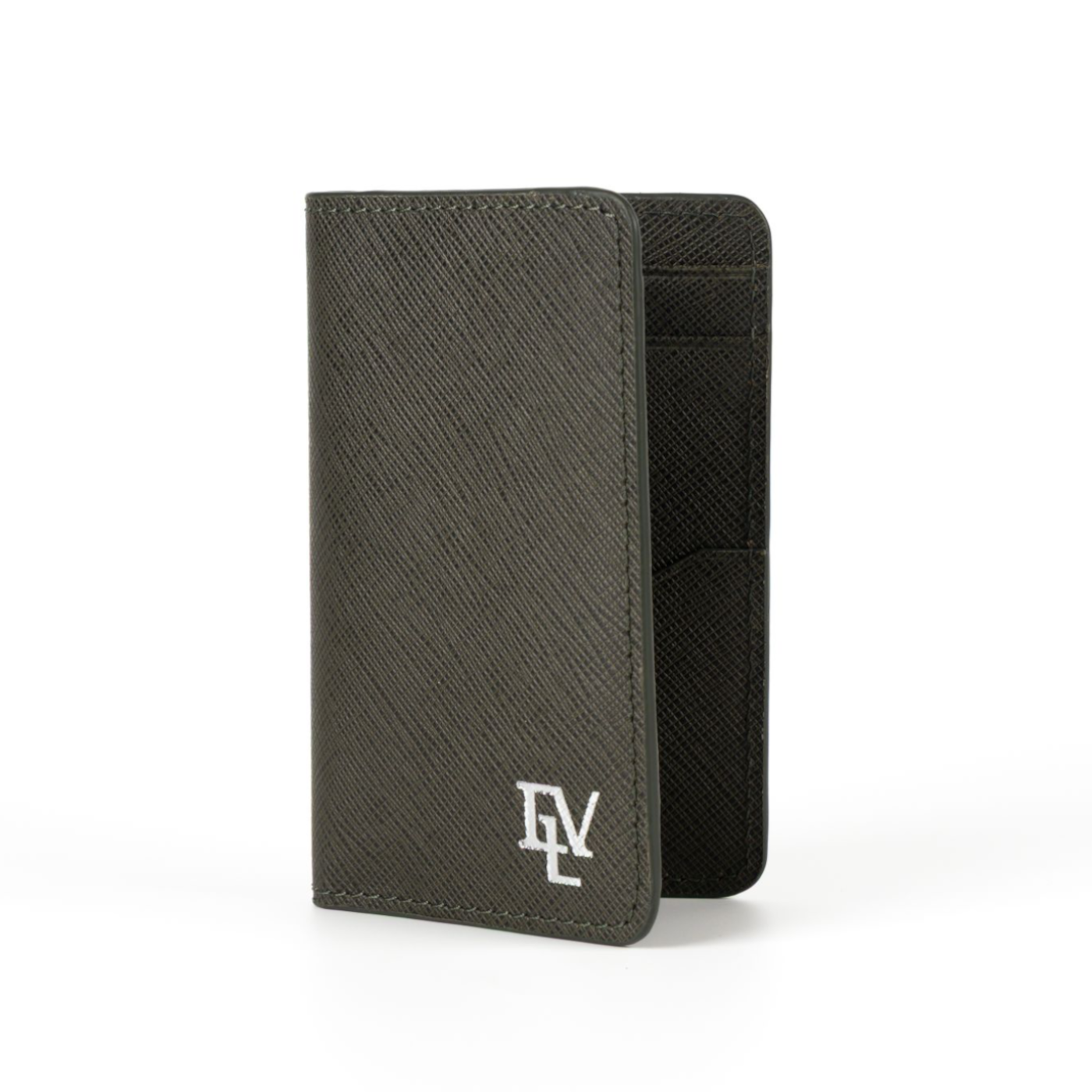 Saffiano Card Holder, Forest Green