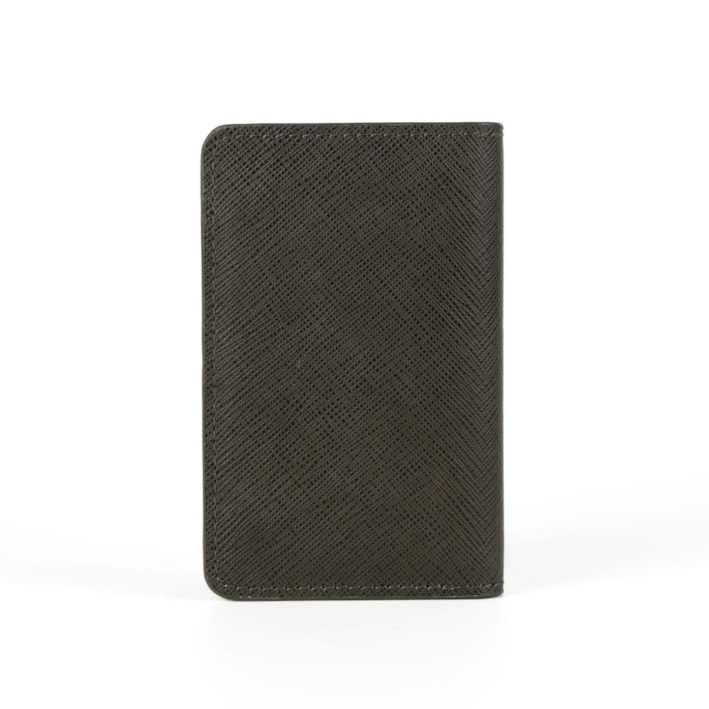 Saffiano Card Holder, Forest Green