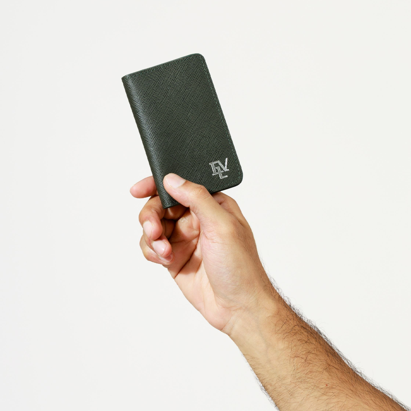 Saffiano Card Holder, Forest Green